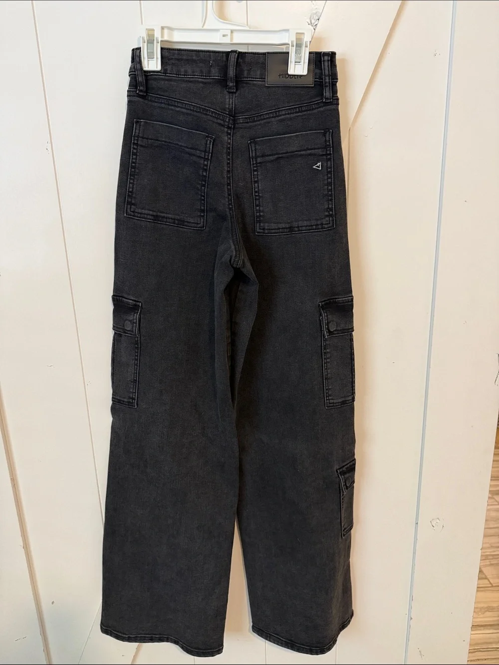 Women’s Black Hidden Cargo Jeans — Straight Leg Utility Style
